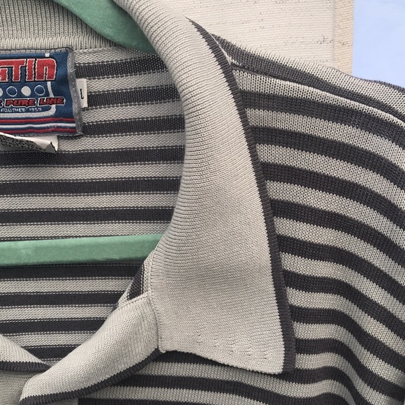 Collared men shirt size L gray & dark gray striped by Katin the pure line - Picture 5 of 10